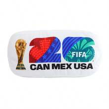 Mesuca Coussin long en polyester multi-scènes, style fan de football, imprimé multicolore blanc, motif trophée Coupe du Monde FIFA 2026 CAN MEX USA, doux et moelleux, coussin décoratif pour canapé et voiture, 1 pièce - Blanc - Voir 6
