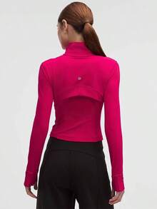 Lululemon Define Cropped Jacket Nulu Black-For Yoga Gym Running-Sweat-Wicking-Yoga-All Seasons Sport-Spring/Summer-Autumn/Winter-Back To School - Mulberry Spark - 查看 3