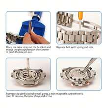 1pc Professional Watch Repair Tool Set, All-In-One Watch Battery Replacement And Band Link Remover Kit, Includes Watch Case Opener, Screwdriver, Tweezers And Portable Storage Bag, Suitable For Watch Maintenance Beginners - 147-piece Watch Repair Tool Kit - View 4