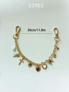 Y2K Style Heart & Angel Bag Charm, Cute Bow Pendant, Handbag Accessory - Multicolor - View 6