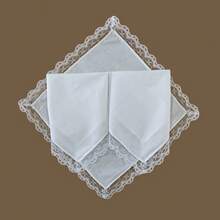 Pure White Lace Handkerchief Happy Wedding Season Party Decoration DIY - Multicolor - View 5