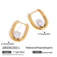 1 Pair Stainless Steel Gold Earrings, Simple Fashion Casual Daily Wear - Yellow Gold - View 10