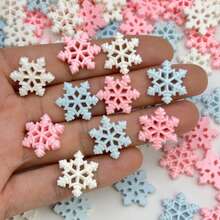 30/50pcs Mixed Original Molded Snowflake DIY Set For Earrings, Hair Accessories, Beaded Bracelets, Resin Craft Decoration Patch Material Kit (Aged 14+) - Multicolor - View 5