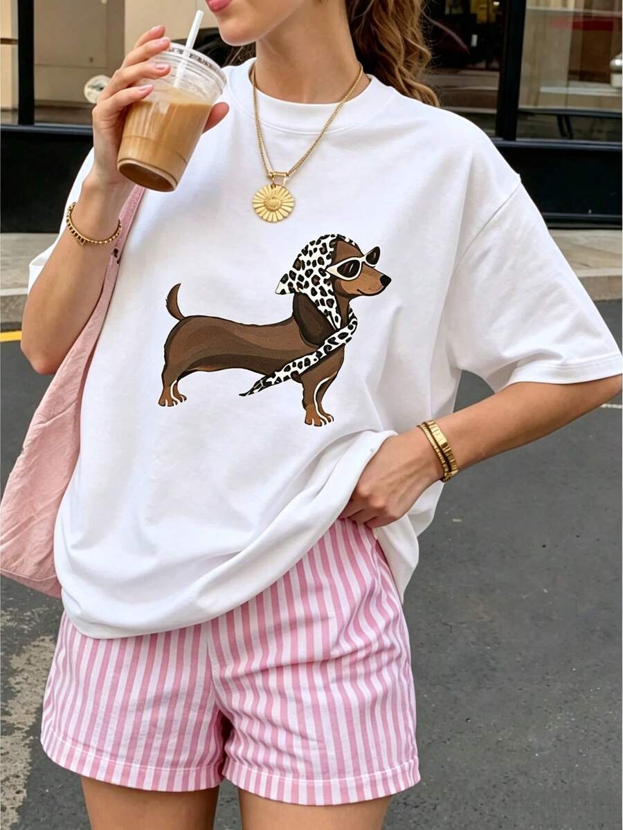 T-Shirt For Women Short-Sleeved Niche Design And Design Print 2026 Summer New Loose Half-Sleeved Slim Top For Women - style1 - 查看 1