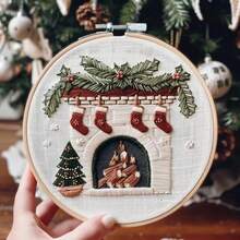 1 Set DIY Christmas Embroidery Kit, Handmade Embroidery Beginner Set, Cross Stitch Floral Pattern, Christmas Decor, Bedroom Living Room Winter Handmade Decoration, Sewing Practice, Hanging Ornament Holiday Decoration, Personalized Gift, Home Craft Activity - Multiple Styles - View 10