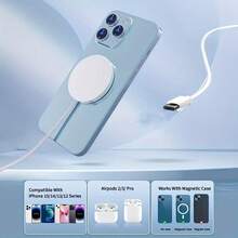 磁吸快充套裝 20W USB C 壁式充電器 + 15W 磁吸無線充電器 Type C 接口 超強磁吸吸附 相容 iPhone 17 Pro Max/17 Pro/17/16/15 手機 便攜式快速無線充電 - 查看 11