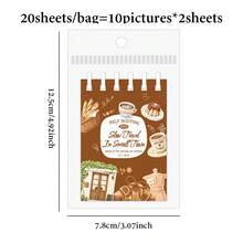 20 Sheets/Bag Stickers, Town Slow Travel Series, Vintage Life Small Objects Stickers, Two Different Materials, Scrapbook Supplies, Notebook Accessories, Used For Decorating Cards, Photo Frames, Computers, Phone Cases, Water Cups, Magazines, Stationery Boxes, Suitcases, Desktop Decoration Stickers - Sticker - View 3