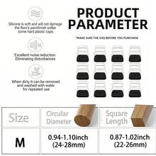 8/16 Medium-Sized Transparent Chair And Table Leg Protection Covers, Square Furniture Protective Pads, Transparent Rubber Caps, Highly Elastic Silicone That Fits Various Solid Wood Table Legs. Practical Furniture Accessories For Reducing Noise And Pr - Multicolor - View 3