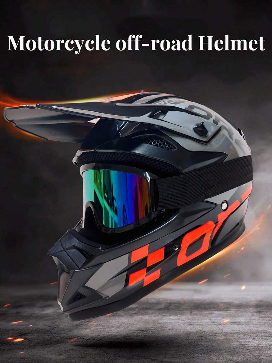 Unisex All-Season Off-Road Rally Helmet, Full-Face Safety Protective Helmet, Suitable For Motorcycle, Electric Bicycle, Mountain Bike Downhill Riding