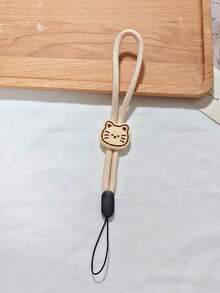 1 Stück Stück einfarbige verstellbare dünne Nylon-Handgelenk-Schlaufe für Handy, niedliche Cartoon-Katzen-Gesicht-Dekoration Anti-Verlust-Handgelenkband, geeignet für tägliche Kombination als Schlüsselanhänger, Taschenanhänger-Accessoire - Verschiedenfarbig - Übersicht 9