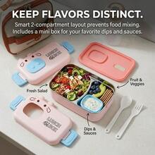 304 Stainless Steel Bento Box Adult, Microwavable Lunch Containers For School Student, 3 Compartment Meal Prep Containers, Divided Food Storage Containers With Lids, Insulated Metal Lunch Box With Utensils, Travel Snack Containers - Multicolor - View 5