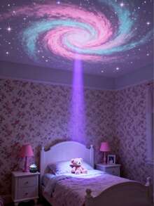 Starry Night Light Projector With Remote Control - Adjustable LED Desk Lamp, Aurora Effect, Starry Vortex Effect, Water Ripple Effect, USB Powered, Polished Plastic Surface, Perfect For Bedroom And Living Room Decor, Living Room Lighting | Sky Theme Decor | USB Powered Lamp, Bedroom Lighting - Multi-color light - View 11