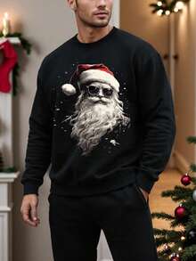 Men's Christmas Print Crew Neck Pullover Sweatshirt, Suitable As A Gift For Husband Or Friend, Autumn/Winter - Multicolor - View 4