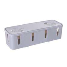 Grey Dustproof Power Cord Storage Box With Heat Dissipation Socket Box Home Office Cable Organizer - Multicolor - View 10