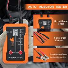 Kit de Probador de Inyectores de para Automóviles 2 en 1, Potente Herramienta de Diagnóstico de Limpieza para Mantenimiento del Motor del Automóvil con 8 Adaptadores y 8 Modos de Pulso - Naranja - Ver 7