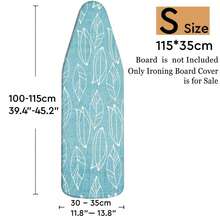 1pc Blue Leaf Pattern Ironing Board Cover | Polyester Material, Heat Resistant, Elastic Edge, Easy To Install, Machine Washable, Fits Most Ironing Board Sizes, Cover Only - Blue Leaf - View 17