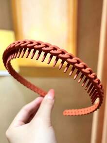 Fashion Women's Headband/Hair Tie/Wide Headband With Teeth Anti-Slip Hair Clip, Handmade Matte Material Heart-Shaped Headband Accessory - Headband - View 11