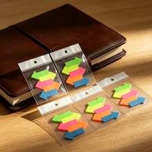 Pestañas de índice fluorescentes de PET con forma de flecha, pegatinas indicadoras de clasificación para estudiantes, etiquetas de notas adhesivas removibles para oficina, reutilizables - Multicolor - Ver 4