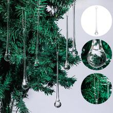 20pcs 5.7 Inch Clear Crystal Acrylic Water Drop Hanging Decor, Christmas Tree Ornament, Crystal Replacement For Pendant Light, Christmas Raindrop Centerpiece Decoration - 14.5 cm / 5.7 Inches - View 2