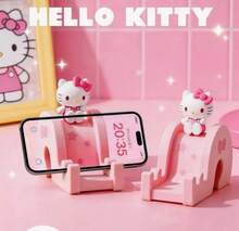 官方授權 Sanrio 角色滑動式手機支架，多角色可調角度桌面裝飾，適用居家與辦公室，Hello Kitty 房間裝飾，成人桌面收納架，14 歲以上 - 淺藍色 - 查看 14