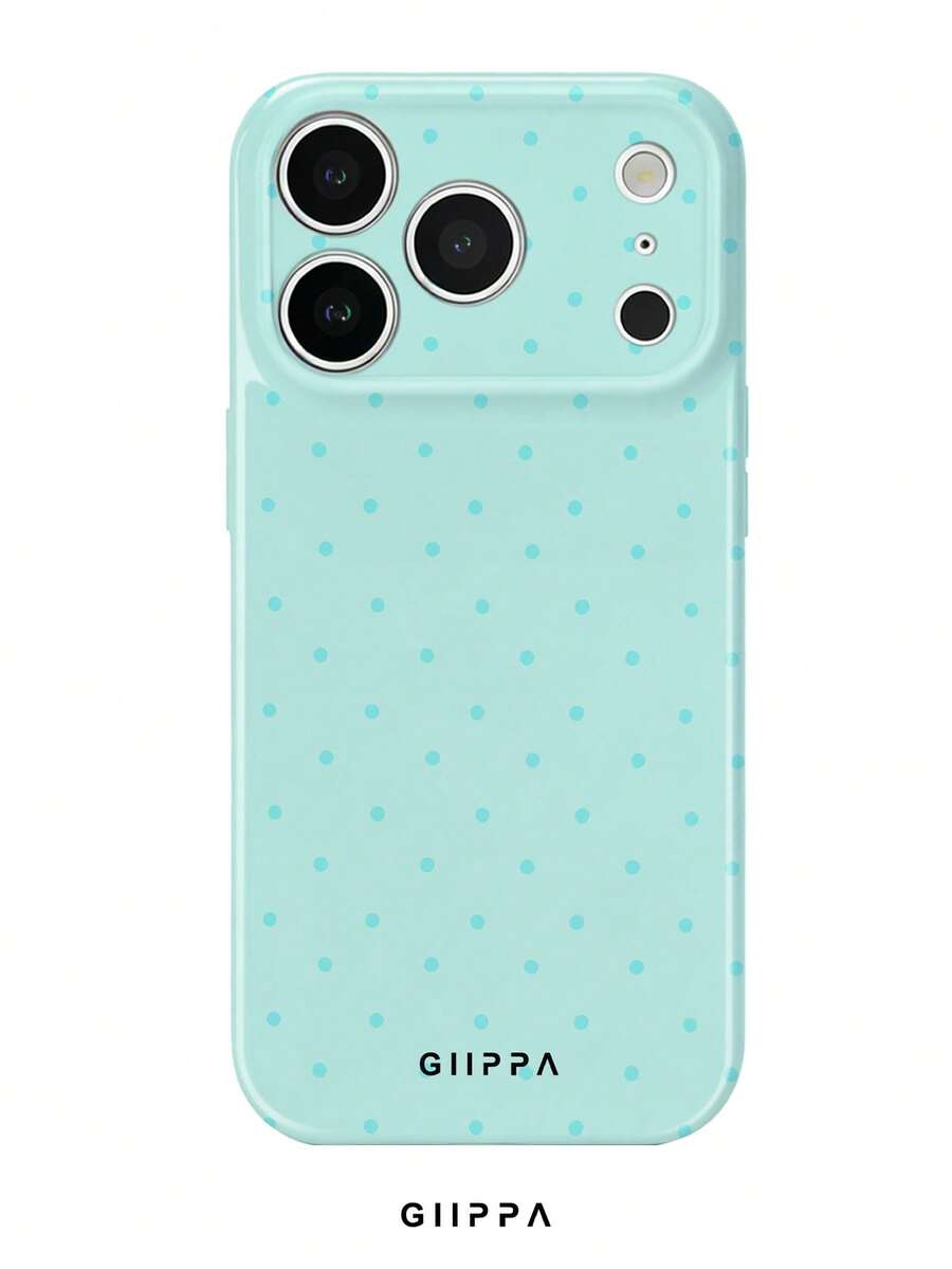 GIIPPA 1pc Light Blue Polka Dot Pattern Design Phone 17 Pro Max Phone Case, Compatible With Phone 16 Pro Max, 15 Pro Max, 14 Pro Max, Korean-Style High-End Fashion Fun Phone Case, Compatible With 11/12/13/14/15/16 Pro Max Plus, Elegant Design Suitable For Men And Women, Perfect Gift For Girlfriend On Christmas, Valentine's Day, Easter, Wedding Season And Birthday! - Baby Blue - View 1