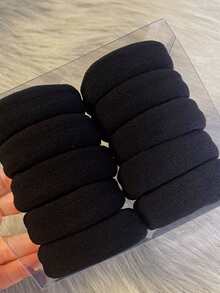 Wide Textured Elastic Hair Scrunchies, High Ponytail Hair Ties, Strong Elastic Hair Bands, Suitable For Updo, Seamless Hair Hoop, Bun Hair Ties - Multicolor - View 11