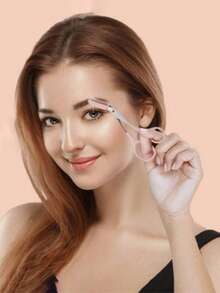 1/3/5pcs Premium Cute Pink Beauty Style , Polished Solid Stainless Steel , Built-In Attached Comb Integrated Design , Eyebrow Trimming Grooming Scissors , For Women Makeup Beginners , Travel Daily Eye Makeup Gift Tool - Eyebrow Trimmer - View 3
