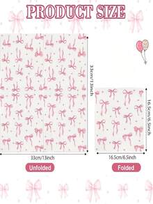 40pcs/60pcs/80pcs/100pcs/200pcs/Light Pink Bow Small Party Napkins | Decorative Cocktail Napkins, Holiday Decor | Premium Party Tabletop Decoration | Elegant Party Supplies - Multicolor - View 5