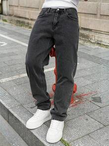 Men's Casual Versatile Commuting Denim Jeans With Pockets - Grey - View 2