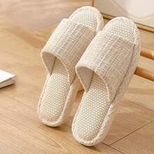 1 Pair Linen Slippers, Spa Slippers, Sweat-Absorbent Non-Slip Home Slippers For Men And Women, Breathable Cool Slippers For All Seasons - Multicolor - View 7