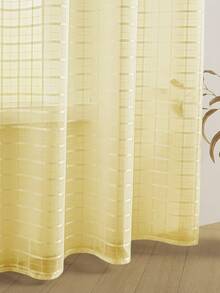 2pcs Classic Style Outdoor Transparent Curtains - Polyester Mosquito Net, Suitable For Patio, Gazebo, Pergola - Eyelet Design, Transparent, Breathable, No Lining - Multi-Piece Combination, Suitable For All Seasons - Yellow - View 6