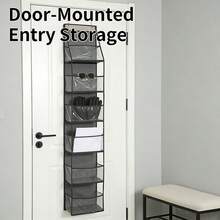 4/6-Grid Foldable Hanging Storage Bag, Can Store Clothes, Snacks, Toys And More. Comes With 2 Hooks, Conveniently Hang On Walls, Cabinets And Doors. This Multi-Functional Wall-Mounted Storage Bag Is A Dorm Essential, Fashionable Room Decor, Perfect For Saving Closet Space - Multicolor - View 7