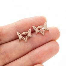 1 Pair Of Stainless Steel Fox Stud Animal Jewelry Party Gifts - GED472 - View 8