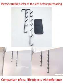 OBOVAY 1/2/3pcs Heavy Duty Carbon Steel Over Door Hook Set, Bag Hanging Decor, Straight Bar Design Storage Hook/Hanger, Multi-Functional Over Door Bathroom Accessory, Room Decor, Bathroom Storage, Home Decor, Bedroom Decor, Dorm Decor, Autumn Decor, His Bag, Suitable For Bathroom, Bedroom, Living Room, Kitchen, Halloween, Christmas - Vertical Hook - View 3