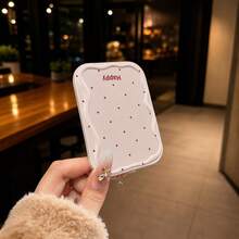 Polka Dot Folding Mirror, Minimalist Anti-Drop Handheld Portable Makeup Mirror, Compact Office Desktop Vanity Mirror - Multicolor - View 2