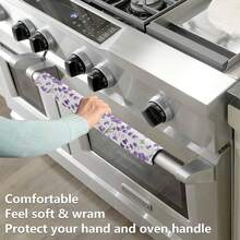 Eionryn Floral Lavenders Refrigerator Door Handle Covers Spring Flowers Purple Provence Kitchen Appliances Gloves For Microwave Dishwasher Fridge - ColorP - View 4