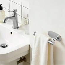 No-Drill Toilet Paper Holder, Self-Adhesive Toilet Paper Dispenser, Stainless Steel Toilet Paper Holder, Absorbent Toilet Paper Holder, Bathroom Toilet Paper Storage Rack, Bathroom Accessories, No Drilling Required, Wall-Mounted, Bathroom Storage Rack, Bathroom Hardware - Multicolor - View 3