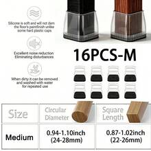 8/16 Medium-Sized Transparent Chair And Table Leg Protection Covers, Square Furniture Protective Pads, Transparent Rubber Caps, Highly Elastic Silicone That Fits Various Solid Wood Table Legs. Practical Furniture Accessories For Reducing Noise And Pr - Multicolor - View 10