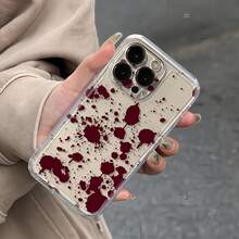1件太空酒紅墨跡潑濺極簡風個性化TPU防震全包手機殼，適用於Apple 17 16 15 14 13 12 11 Pro Max Air及系列 - 彩色 - 查看 5