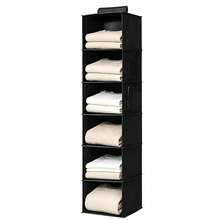 1pc Non-Woven Fabric Hanging Storage Bag, Underwear Storage Bag, Closet Organizer Hanging Bag, 3D Wardrobe Storage Organizer Bag, Durable Washable Dust-Proof Moisture-Proof Multi-Functional Hanging Storage Bag, Home Clothes Storage Bag, Multi-Layer Linen Drawer 3D Storage Bag - Black - View 6