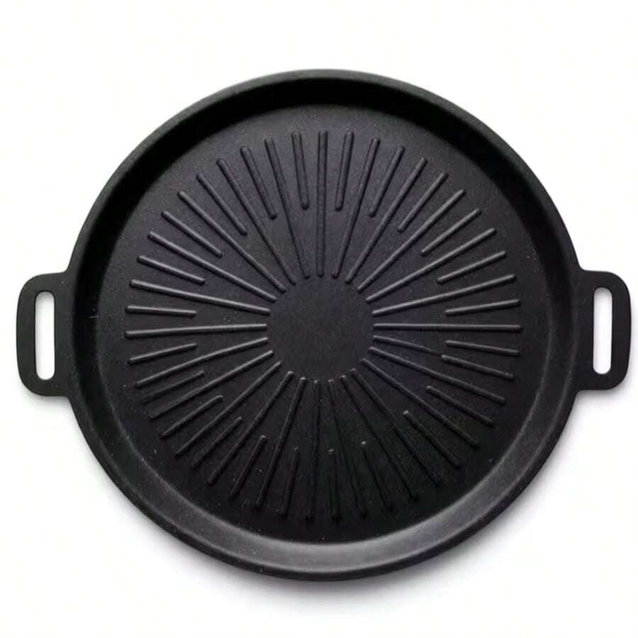 Sartén de parrilla de hierro fundido para exteriores, perfecta para camping familiar y parrillas en el patio. Antiadherente, duradera, sartén grande. Ideal para fiestas y cocina todo en uno de carnes y verduras. - Ver 1