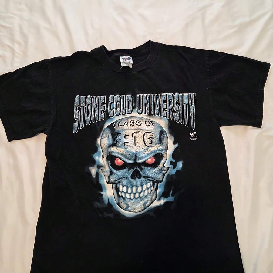 Vintage 1998 Stone Cold University Steve Austin WWFs T Shirt Class Of 316 - 款式 - 查看 1