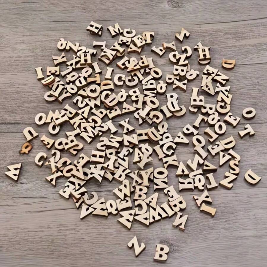 Vintage Color Wooden English Letters, Natural Wooden Uppercase Letters, Handmade DIY Crafts, Used For Handmade Accessories, Handmade Projects, Art Creation, Home Decor, Christmas Decoration, Party Decoration, Holiday Gifts, Gift Making, Photo Frame Decoration - Natural Wood Letter Style - View 1