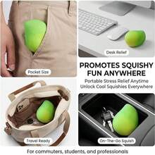 Squishy Toys With Color Change Mango Design, Heat Sensitive Green To Yellow Fruit Malleable Fidget Toy, Pocket Portable Squishy Stress Toy For Student Daily Relax - Multicolor - View 8