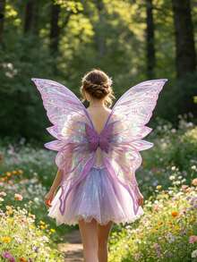 1pc Large Gold Foil Butterfly Wings, Shiny Transparent Angel Fairy Wings, Suitable For Cosplay, Various Festivals, Parties, Bars, Elf Parties And Halloween - Multicolor - View 17