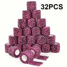 Printed Elastic Sports Bandage - Premium Tattoo Bandage | 2" X 177" Non-Slip Non-Woven Fabric, Pink Leopard Print Pattern, Provides Support & Protection - Multicolor - View 2