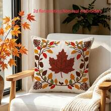 2 Stücke/Set, 2D flache Herbst Vintage Ahornblatt Muster Kissenbezüge, Ernteatmosphäre Sofa Dekorative Kissenbezüge, geeignet für Sofa, Schlafzimmer, Balkon, Garten, Bank und andere Heimdekoration Kissenbezüge, nicht Stickerei (Kissenfüllungen nicht enthalten) - Verschiedenfarbig - Übersicht 6