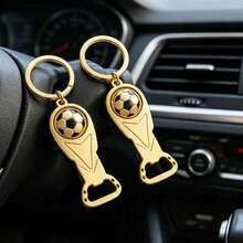 Best-Selling World Cup Football Bottle Opener Keychain & Merchandise World Cup Trophy Keychain & 360° Rotatable Football, Fan Gift Souvenir, Exquisite Gift For Friends - Multicolor - View 4