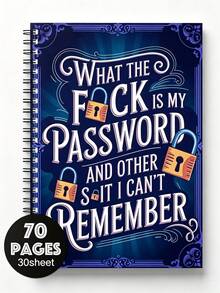 Fun Spiral Bound Password Notebook, Teal Cover With Gold Key Design, 70 Pages, For Securely Recording Internet And Computer Login Names And Passwords, Suitable For Home, Office Or Scrapbook Set, Password Book, School Supplies, Back To School - Multicolor - View 16
