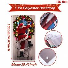 1 Peça Bottom de Foto de Natal Papai Noel, Bottom de Neve de Inverno, Janela de Madeira de Natal, Lua, Presentes de Natal, Bottom de Fotografia, Decoração de Festa de Ano Novo, Banner - Visão 8